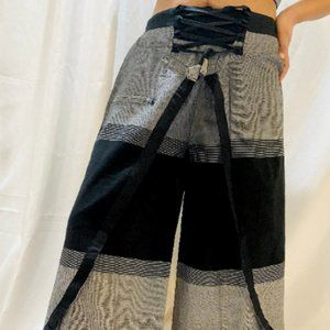 Cotton Printed Double Layers Palazzo Pants